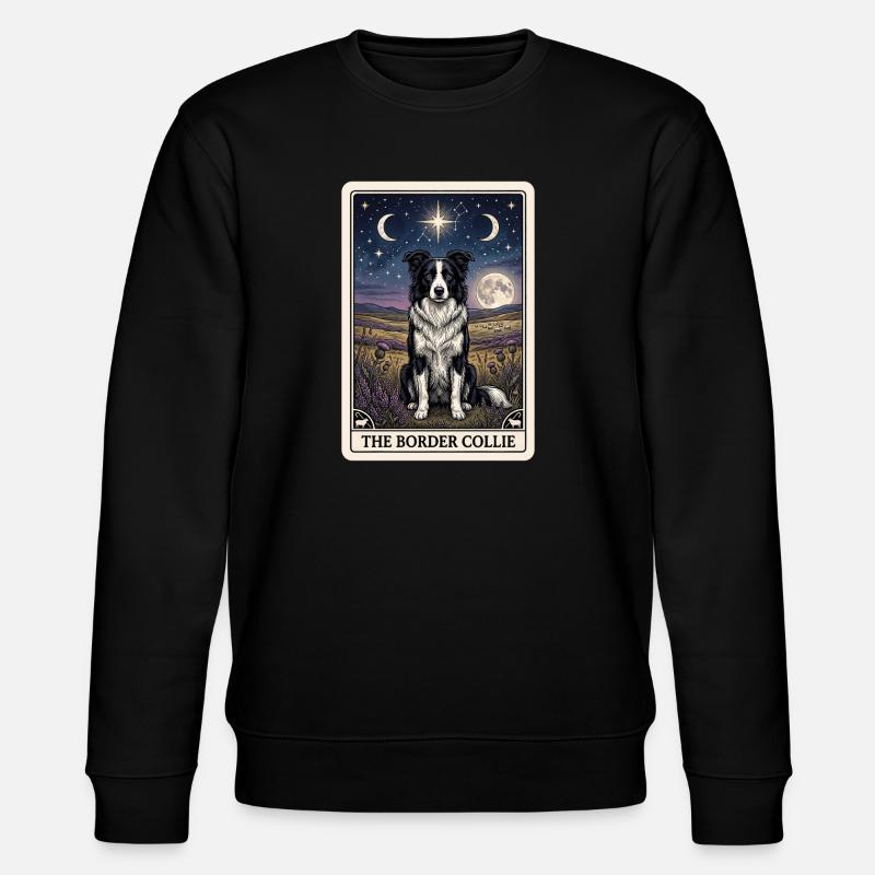 Border Collie Tarotkarte - Stanley/Stella Unisex Bio-Sweatshirt CHANGER  - Schwarz