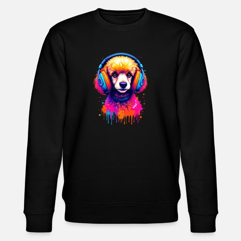 Caniche avec un casque - Sweat bio CHANGER Stanley/Stella Unisexe - noir