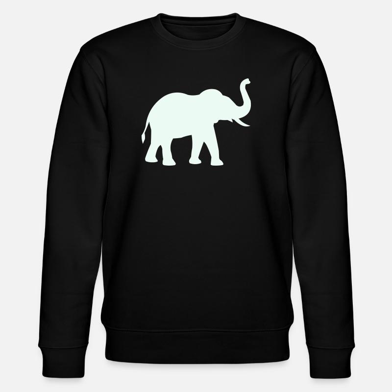 Elefanten Silhouette Mintpastell - Stanley/Stella Unisex Bio-Sweatshirt CHANGER  - Schwarz