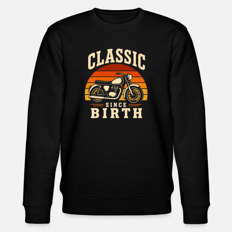 Klassik Seit Geburt Motorrad Design - Stanley/Stella Unisex Bio-Sweatshirt CHANGER  - Schwarz