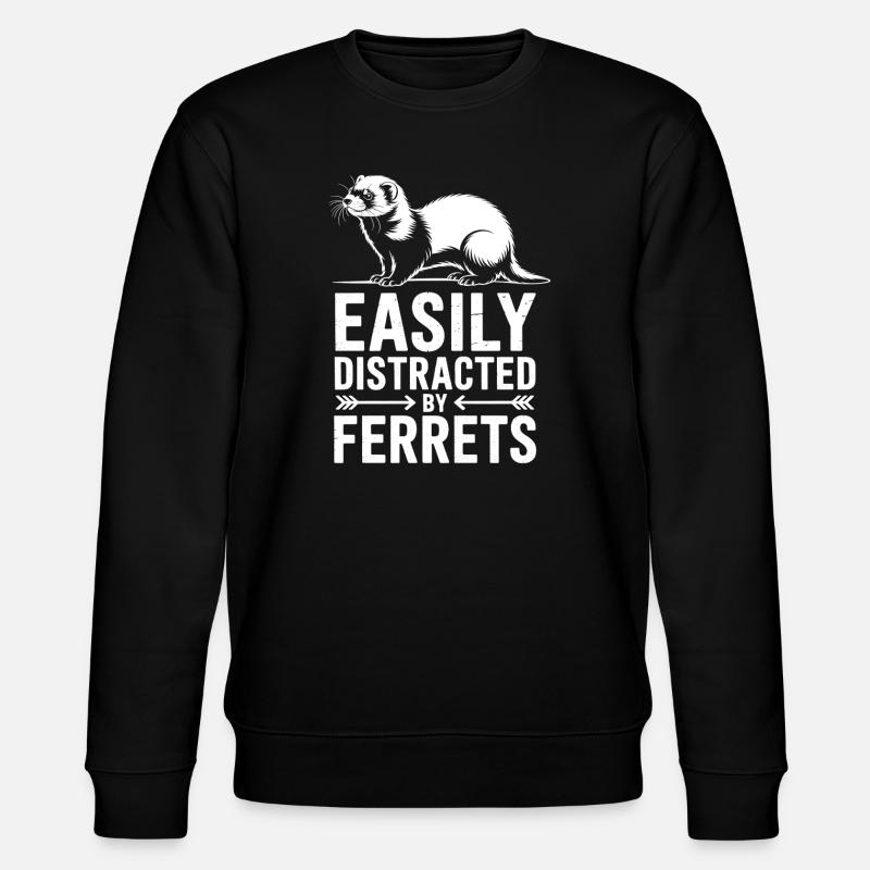 Frettchen Sprüche Lustiges Frettchen Geschenk - Stanley/Stella Unisex Bio-Sweatshirt CHANGER  - Schwarz