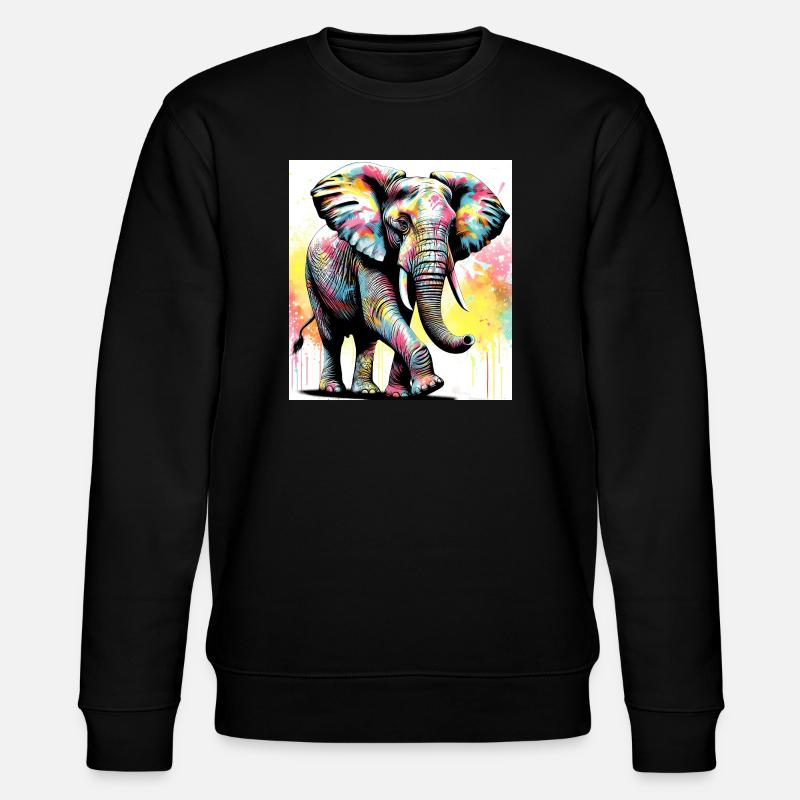 Elefant - Stanley/Stella Unisex Bio-Sweatshirt CHANGER  - Schwarz