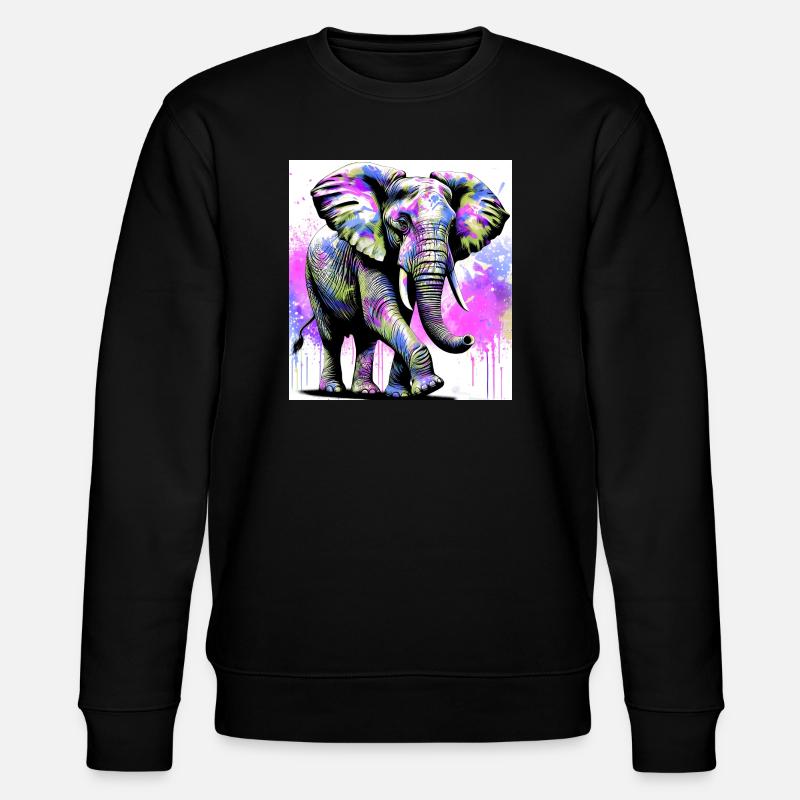 Elefant - Stanley/Stella Unisex Bio-Sweatshirt CHANGER  - Schwarz