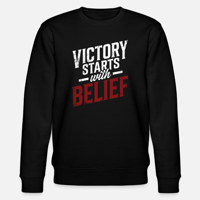 Victory Starts with Belief - Stanley/Stella CHANGER Unisex Organic Sweatshirt - black