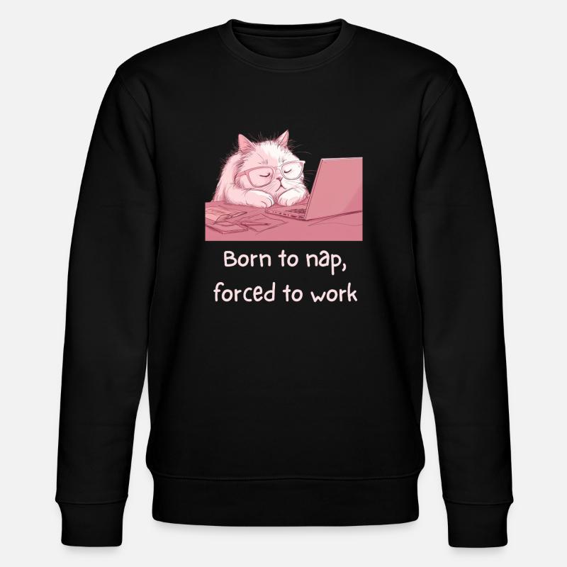 Sleepy_Cat - Stanley/Stella Unisex Bio-Sweatshirt CHANGER  - Schwarz