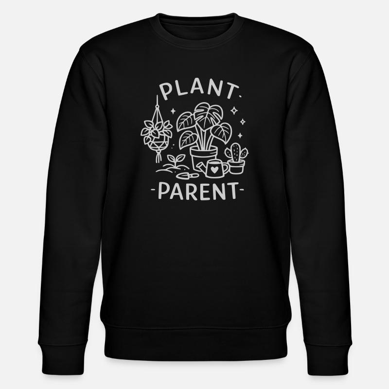 Pflanzenliebe Linienkunst - Stanley/Stella Unisex Bio-Sweatshirt CHANGER  - Schwarz