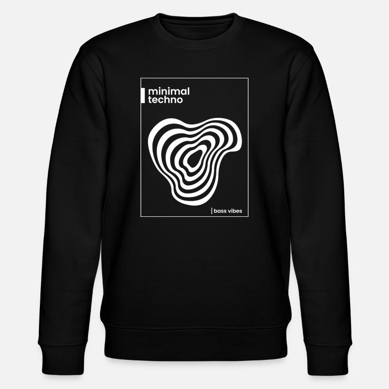 Minimal Techno Abstract Vibe - Stanley/Stella CHANGER Unisex Organic Sweatshirt - black