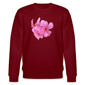 Vibrant_Pink_Geranium_Flowers - Stanley/Stella Unisex Bio-Sweatshirt CHANGER  - Burgunderrot - Vorne - Nik (191cm) & Marisol (170cm)
