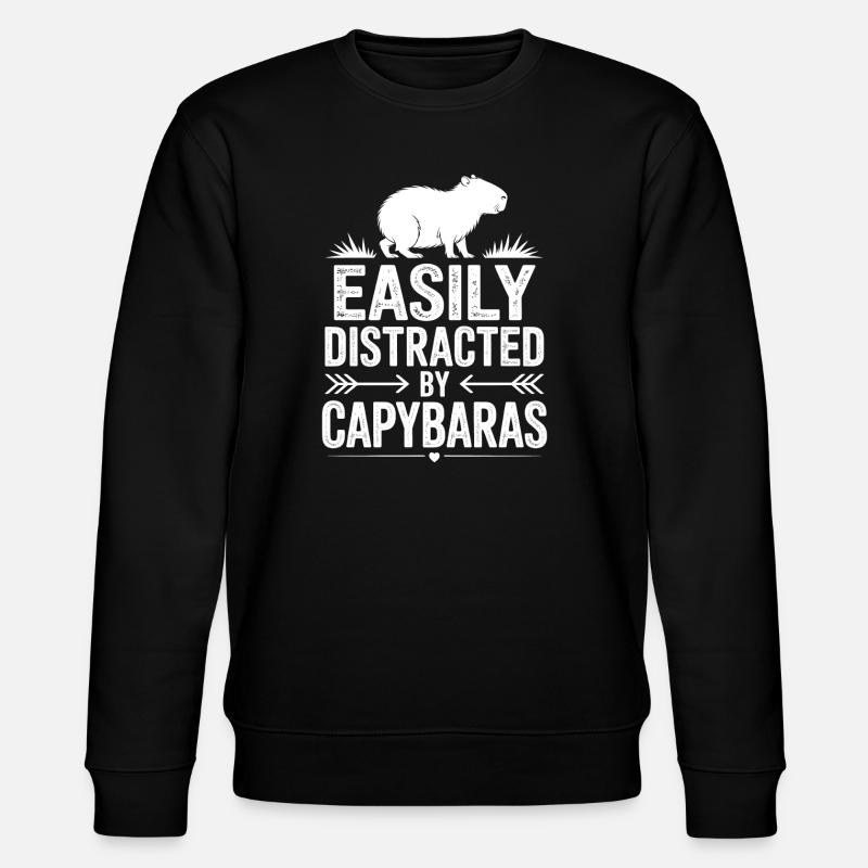 Capybara Sprüche Capybara Lustig Capybara Geschenk - Stanley/Stella Unisex Bio-Sweatshirt CHANGER  - Schwarz
