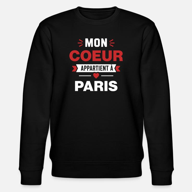 Mon Coeur Appartient à Paris - Sweat bio CHANGER Stanley/Stella Unisexe - noir