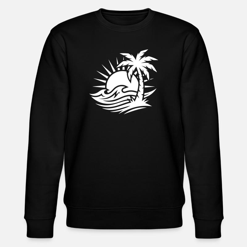 Océan Palm Tree Beach - Sweat bio CHANGER Stanley/Stella Unisexe - noir