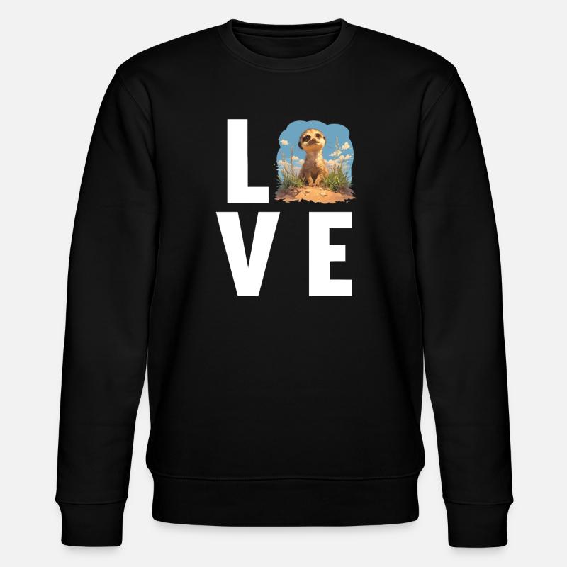 Meerkat Erdmännchen - Stanley/Stella Unisex Bio-Sweatshirt CHANGER  - Schwarz