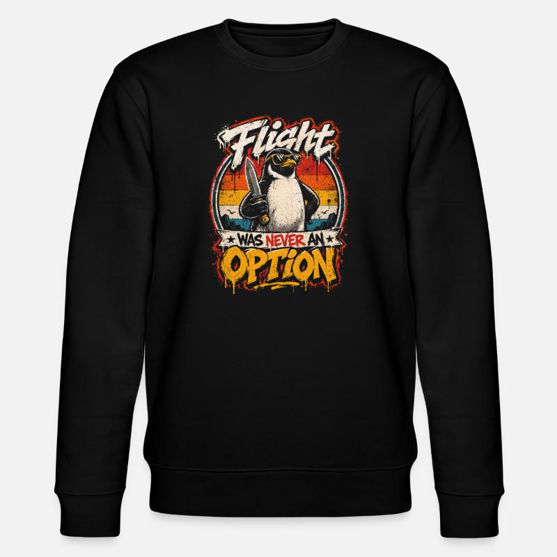 Combative penguin: Never an option - Stanley/Stella CHANGER Unisex Organic Sweatshirt - black