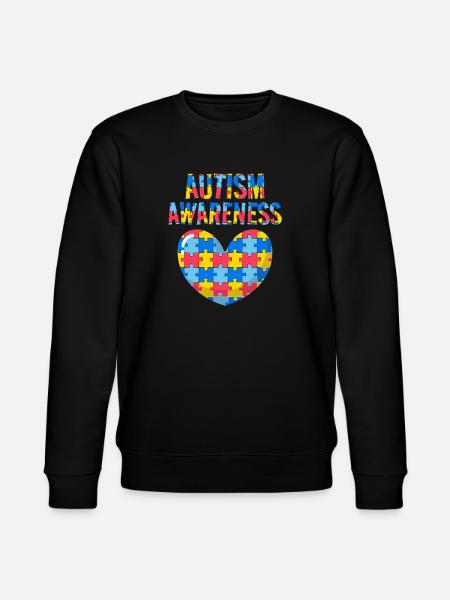 Autism Awareness Heart Puzzle Neurodiversity - Stanley/Stella CHANGER Unisex Organic Sweatshirt - black