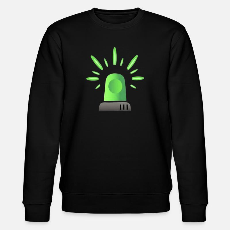 Grüne Sirene Warnleuchte - Einsatzfahrzeug Notfall - Stanley/Stella Unisex Bio-Sweatshirt CHANGER - Schwarz