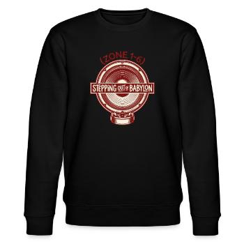 Stepping Out Of Babylon Reggae - Stanley/Stella Unisex Bio-Sweatshirt CHANGER  - Schwarz - Vorne - Nik (191cm) & Marisol (170cm)
