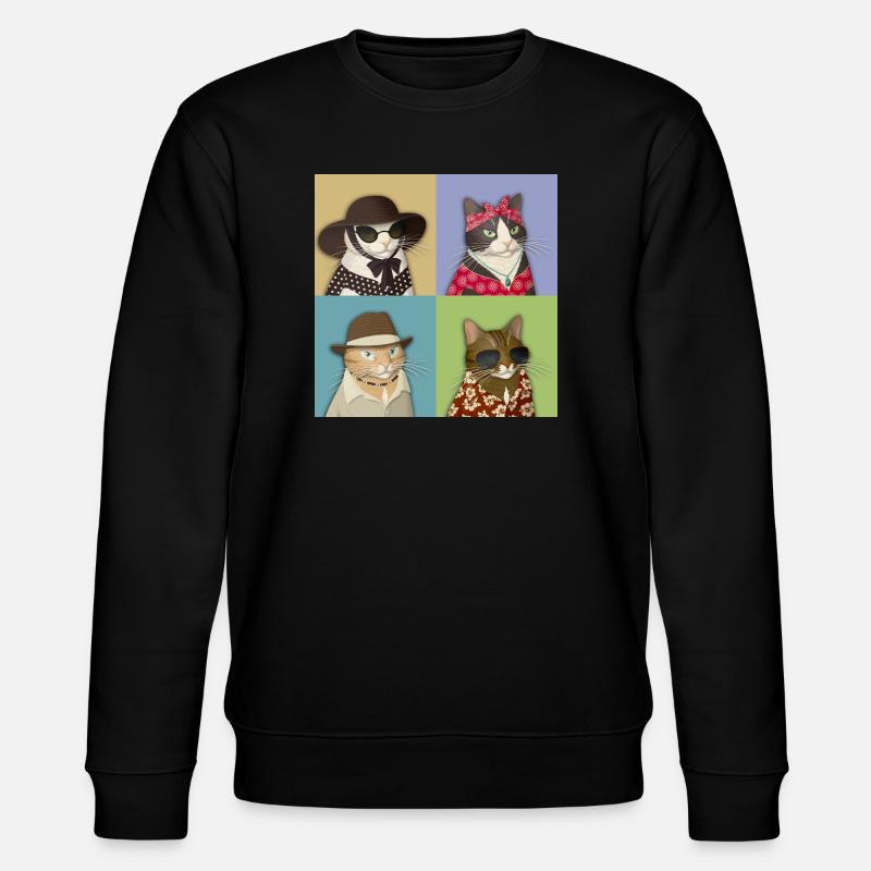 Pop Art de chat d’été - Sweat bio CHANGER Stanley/Stella Unisexe - noir