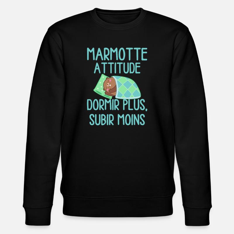 Marmotte Attitude Dormir Plus - Sweat bio CHANGER Stanley/Stella Unisexe - noir