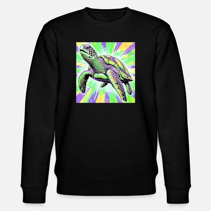 Schildkröte - Stanley/Stella Unisex Bio-Sweatshirt CHANGER  - Schwarz
