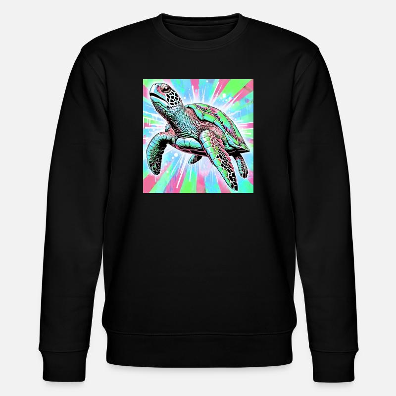 Schildkröte - Stanley/Stella Unisex Bio-Sweatshirt CHANGER  - Schwarz