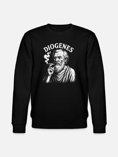 Diogenes Ancient Philosopher Smoke Portrait - Stanley/Stella CHANGER Unisex Organic Sweatshirt - black