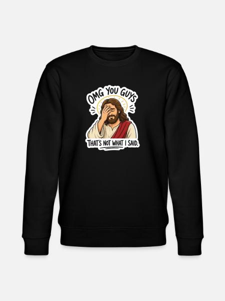 Jesus Facepalm Spruch Sticker - Stanley/Stella Unisex Bio-Sweatshirt CHANGER  - Schwarz