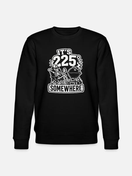 It's 225° Somewhere BBQ Grill Skeleton - Stanley/Stella CHANGER Unisex Organic Sweatshirt - black