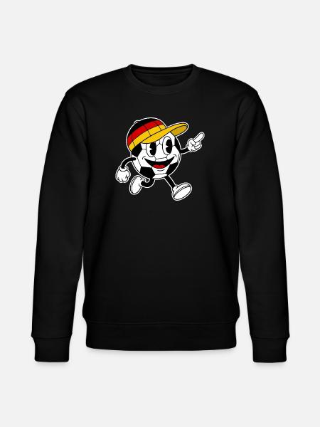 Fußball Fan Retro Comic Maskottchen - Stanley/Stella Unisex Bio-Sweatshirt CHANGER  - Schwarz