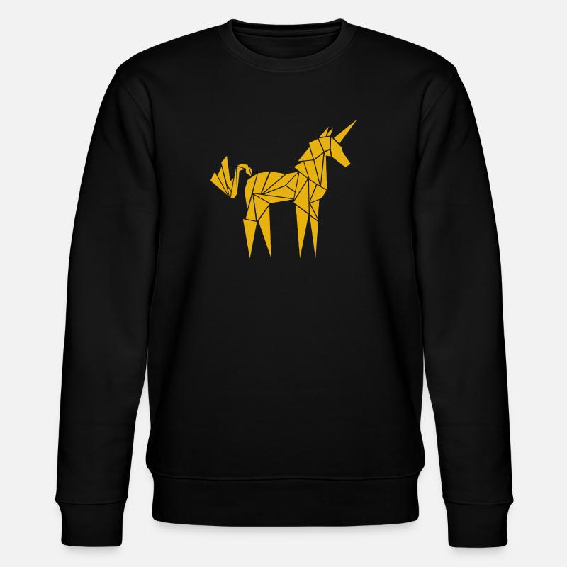 Origami-Einhorn - Stanley/Stella Unisex Bio-Sweatshirt CHANGER - Schwarz
