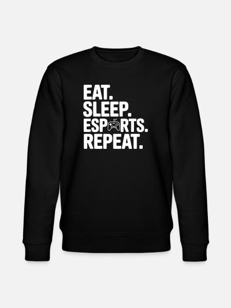 Eat. Sleep. Esports. Repeat. - Stanley/Stella CHANGER Unisex Organic Sweatshirt - black
