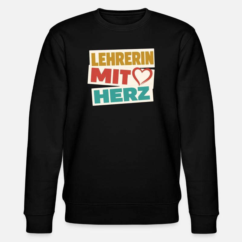 Lehrerin mit Herz! - Stanley/Stella Unisex Bio-Sweatshirt CHANGER - Schwarz