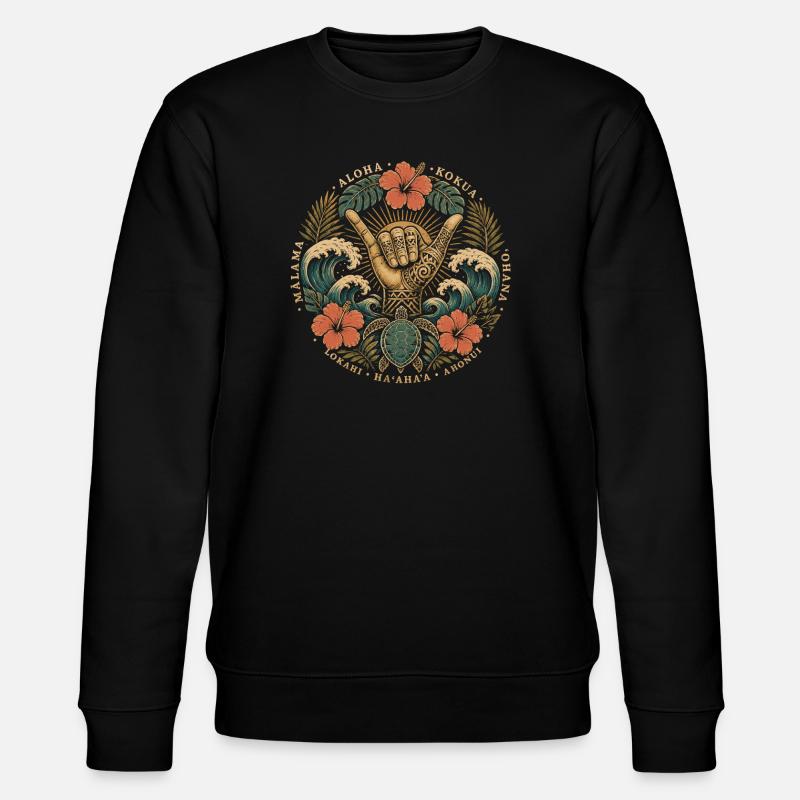 Aloha Shaka Values - Stanley/Stella CHANGER Unisex Organic Sweatshirt - black