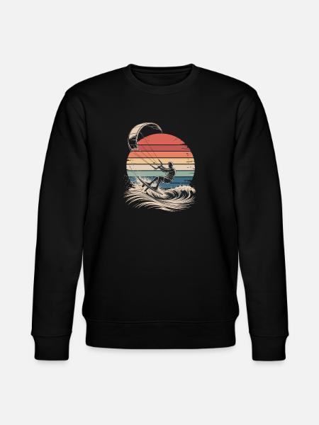 Kitesurfing Retro Sunset Surfing - Stanley/Stella CHANGER Unisex Organic Sweatshirt - black