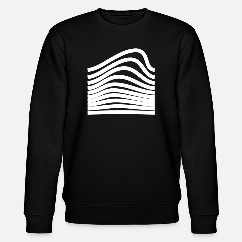 Wavy bold Lines design - Stanley/Stella CHANGER Unisex Organic Sweatshirt - black