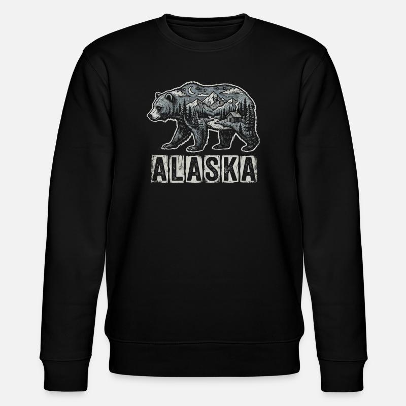 Alaska Bär - Stanley/Stella Unisex Bio-Sweatshirt CHANGER - Schwarz