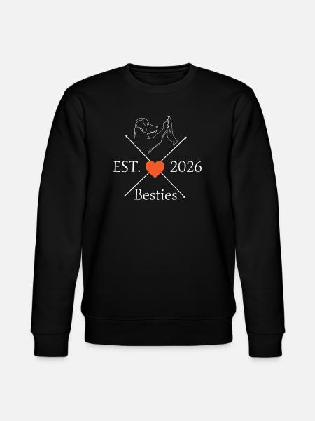 Besties Hundemama Hundepapa High Five - Stanley/Stella Unisex Bio-Sweatshirt CHANGER  - Schwarz