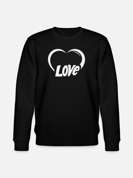 Heart Love Lettering - Stanley/Stella CHANGER Unisex Organic Sweatshirt - black