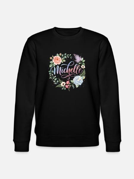 Floral Name Michelle - Stanley/Stella CHANGER Unisex Organic Sweatshirt - black