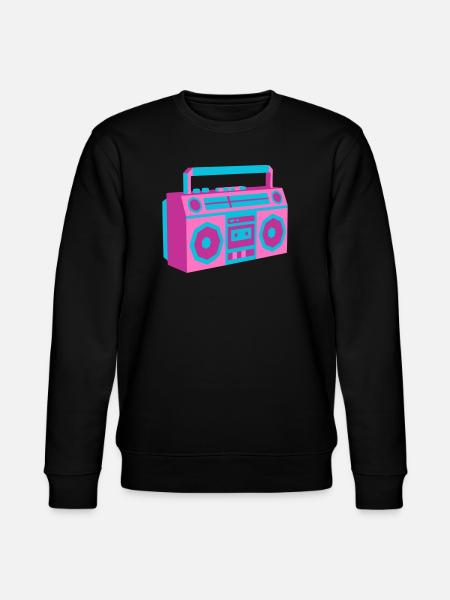 Boombox Ghettoblaster 80s Retro Roller Disco - Stanley/Stella CHANGER Unisex Organic Sweatshirt - black