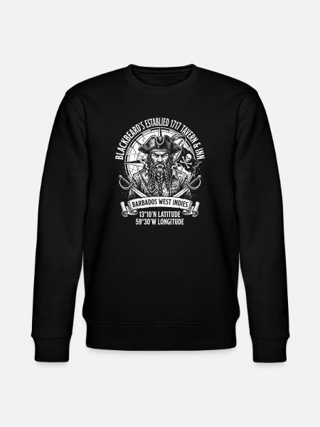 Black Beard Pirate Graphic Barbados - Stanley/Stella CHANGER Unisex Organic Sweatshirt - black