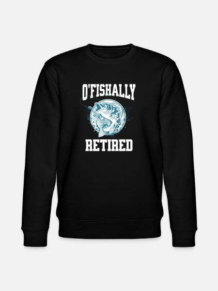 Ofishally Retired Funny Fishing Retirement Gift - Stanley/Stella CHANGER Unisex Organic Sweatshirt - black