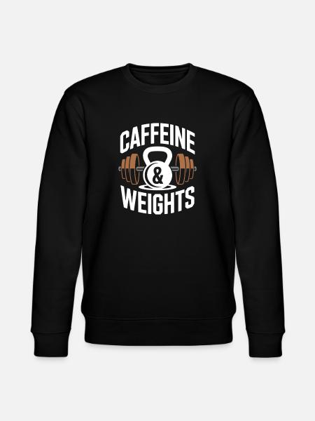 Krafttraining Caffeine & Weights Bodybuilding Gym - Stanley/Stella Unisex Bio-Sweatshirt CHANGER - Schwarz
