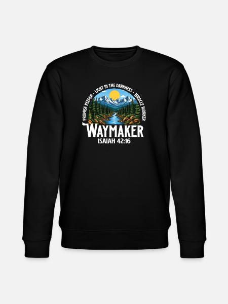 Waymaker Isaiah 42:16 Promise Keeper - Stanley/Stella CHANGER Unisex Organic Sweatshirt - black