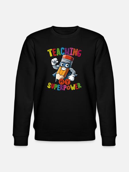Lehre Mein Superkraft-bleistift-held Pädagogen - Stanley/Stella Unisex Bio-Sweatshirt CHANGER - Schwarz