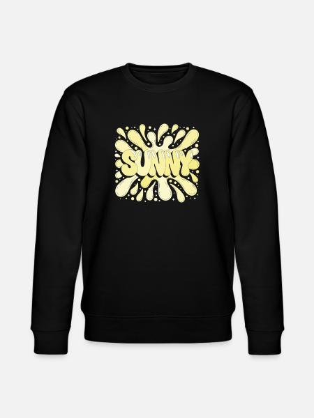 Sun Bubbles Retro Gelb - Stanley/Stella Unisex Bio-Sweatshirt CHANGER - Schwarz