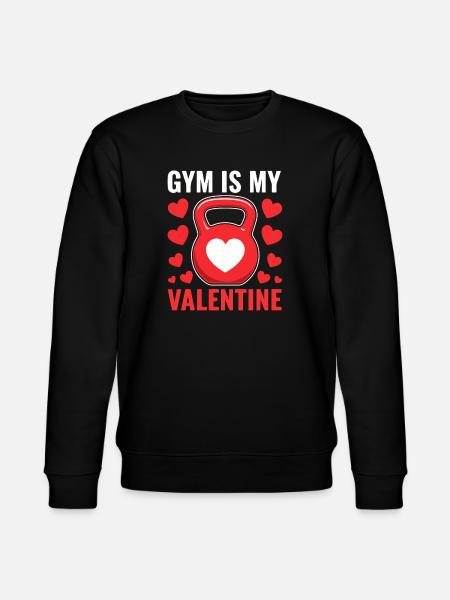 Kettlebell Heart Valentine's Day Fitness - Stanley/Stella CHANGER Unisex Organic Sweatshirt - black