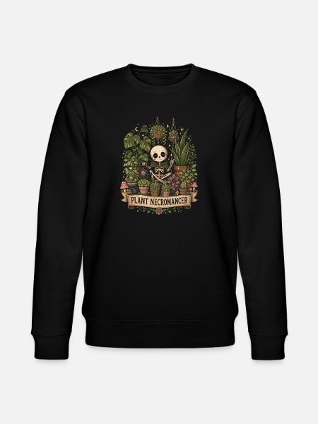 Plant Necromancer Skeleton Houseplant Goth - Stanley/Stella CHANGER Unisex Organic Sweatshirt - black