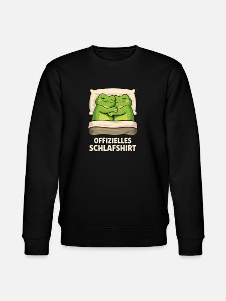 Kuschelfrosch Schlafshirt - Stanley/Stella Unisex Bio-Sweatshirt CHANGER  - Schwarz