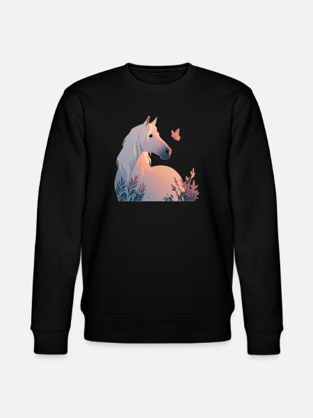 Cheval avec papillon - Sweat bio CHANGER Stanley/Stella Unisexe - noir