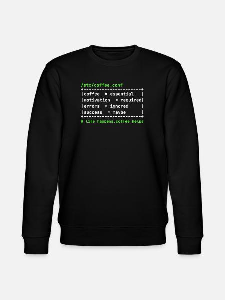 Coffee Config – Developer Kaffee Design - Stanley/Stella Unisex Bio-Sweatshirt CHANGER - Schwarz